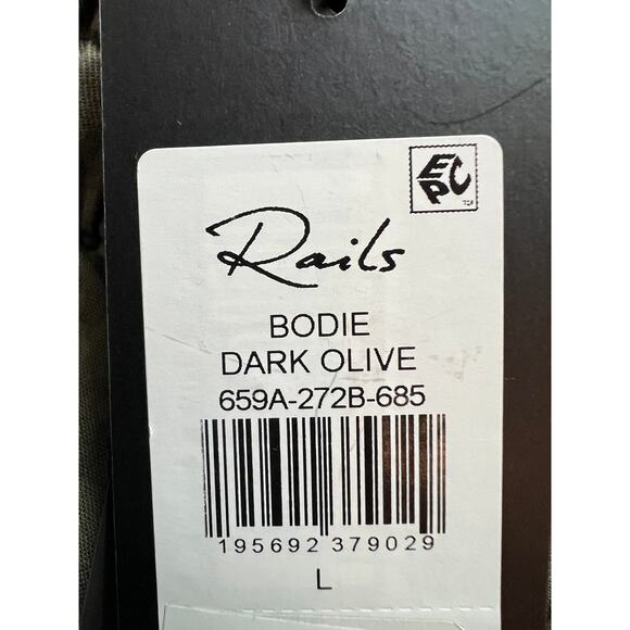 RAILS WOMENS SIZE LARGE BODIE CARGO TWILL WIDE LEG PANTS DARK OLIVE GREEN NEW - Picture 11 of 14